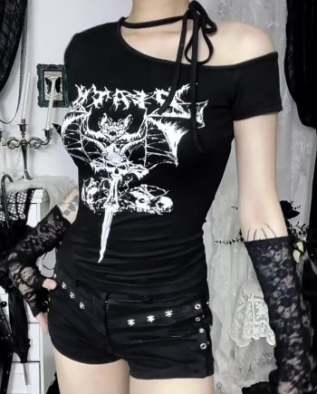 Simple Goth Top Printed
