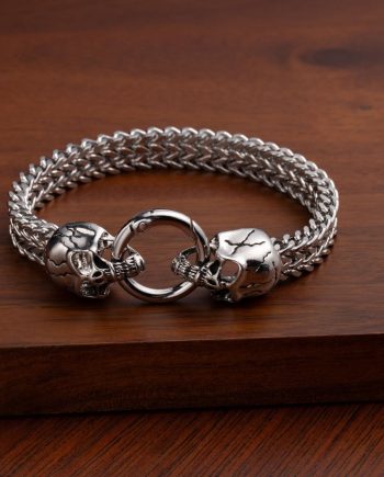 Skulls Metal Wristband