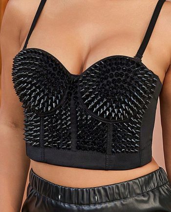 Spikes Bra - Black & Gold