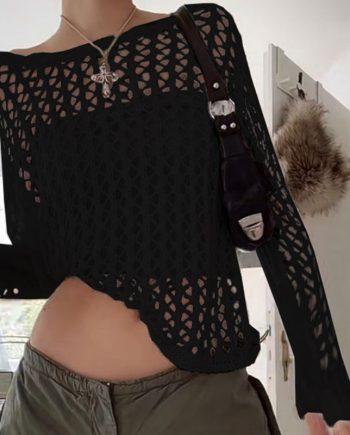 Sweater Tshirt Fishnet (Knitted)