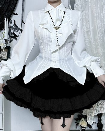 Ivory Steampunk Collar Shirt