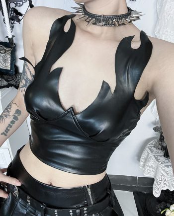 Inferno Faux-Leather Top