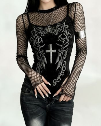 Cross of Ashes Bodysuit (1 piece Fishnet + Body)