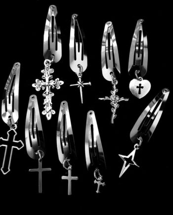 Cross Hair Clips + Charms (Pack x5 pairs)