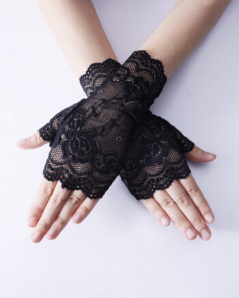 Dentelles Gloves Black / White