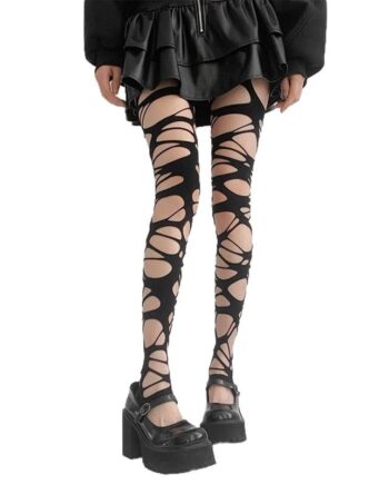 Many Holes Tights - Black