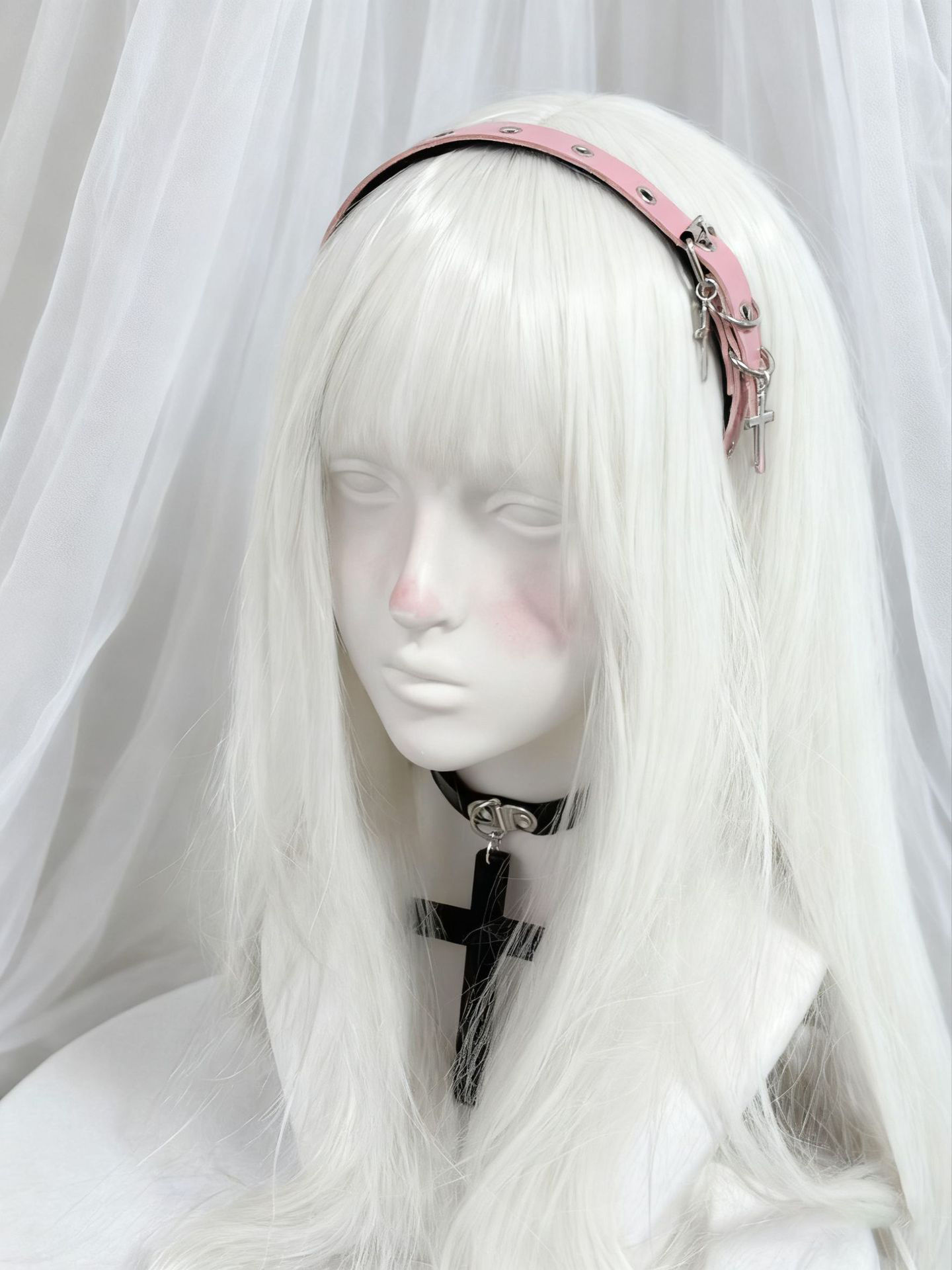 Crucifix Gothic Headband | Religious Goth Head Jewelry Wholesale | 4 Colors