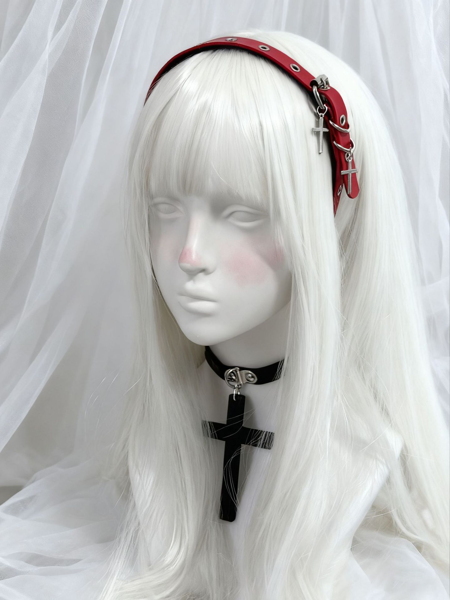 Crucifix Gothic Headband | Religious Goth Head Jewelry Wholesale | 4 Colors